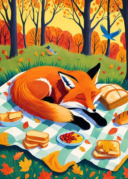 Renard roux d'automne dormant par MIROKKU