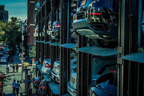 New York City Foto op Canvas – Brooklyn Bridge Dumbo Wanddecoratie  Car Garage