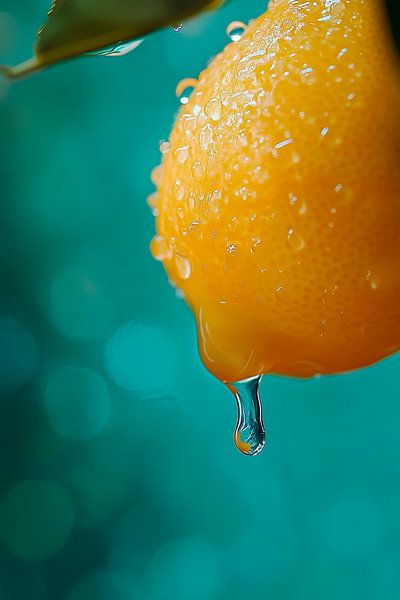 Fresh lemon with drops of water by Poster Art Shop