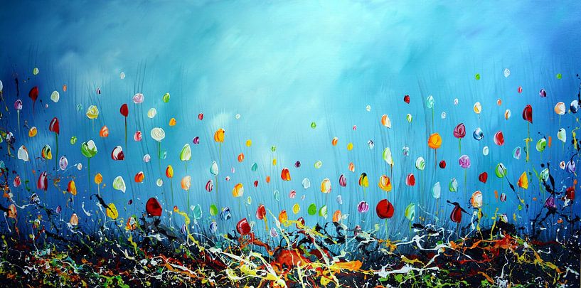 Blue Flowers by Gena Theheartofart