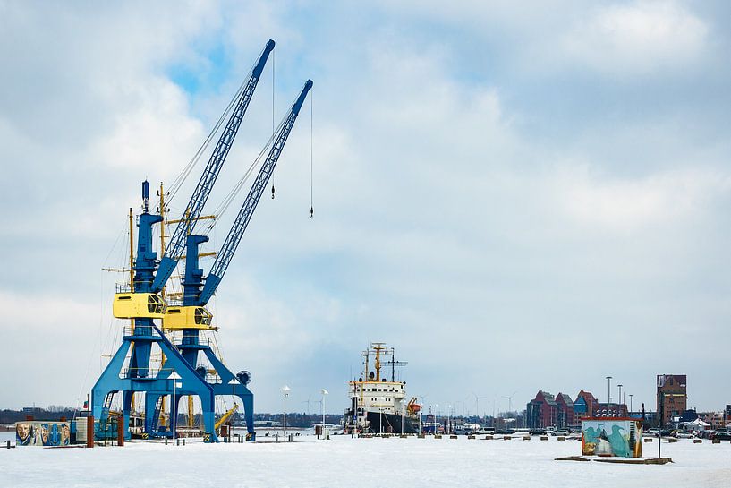 Winter im Stadthafen in Rostock van Rico Ködder