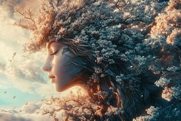 Mother Nature - Powerful Woman | Artwork full of feminine energy and natural power by Mel Digital Art