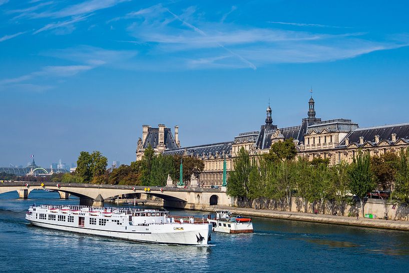 Blick über die Seine in Paris, Frankreich van Rico Ködder