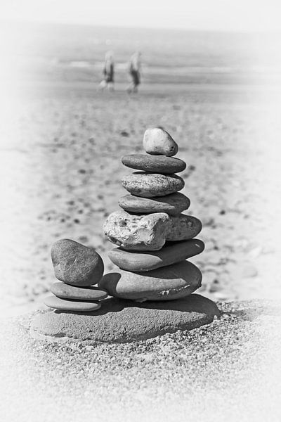 Stones on the beach by Kirsten Warner