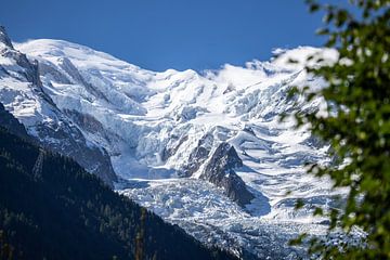 Mont-Blanc massief gezien vanuit Chamonix van Nicolas LEMAIRE