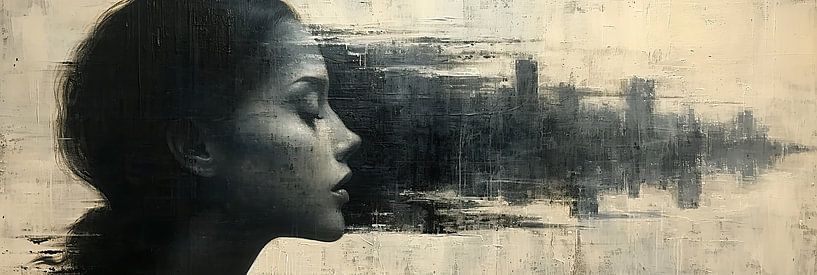 Frau Schwarz und Weiß | Urban Solace von Kunst Laune