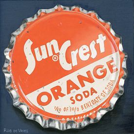 Vintage kroonkurken, Sun Crest van Rob de Vries, Realistische kunst