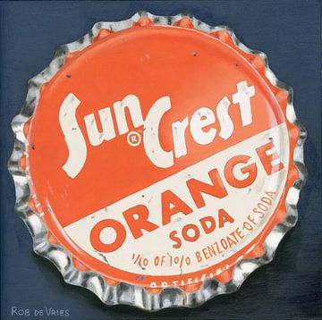 Vintage kroonkurken, Sun Crest van Rob de Vries, Realistische kunst