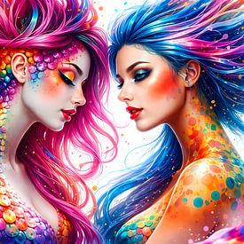 Two women by Linda de Klein