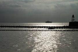Zons ondergang op de Westerschelde by Abra van Vossen