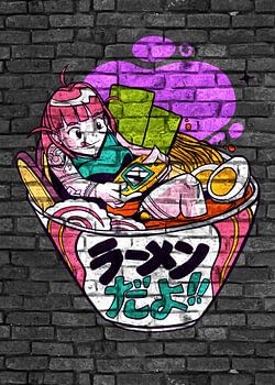 Anime Mädchen zocken  Ramen Noodles