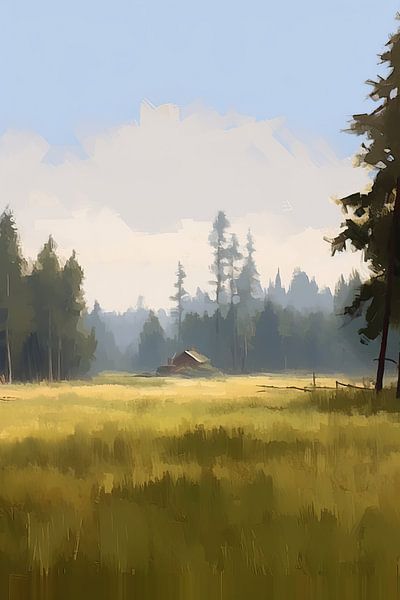 Beige Painting Peaceful Sanctuary | Natural Tranquillity by Eye catching paintings