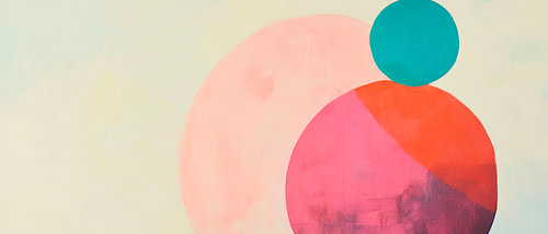 Cirkelcompositie in zachte pastelkleuren