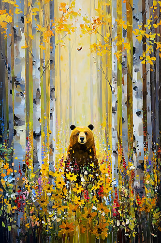 Wald E, im Stil von Gustav Klimt