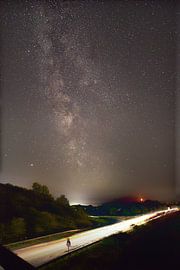 Milky Way with moon by Dorfworker
