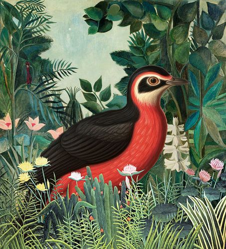 Red Bird in Tropics
