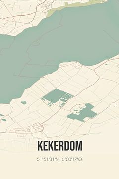 Vintage landkaart van Kekerdom (Gelderland) van Rezona