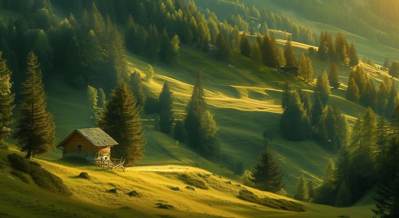 Grüne Hügelidylle von fernlichtsicht