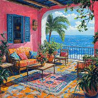 Mediterraan balkon geïnspireerd op Matisse