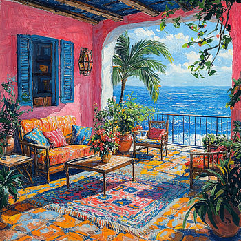 Mediterraan balkon geïnspireerd op Matisse