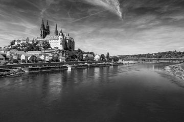 Albrechtsburg/ Meissen - black and white by Frank Herrmann