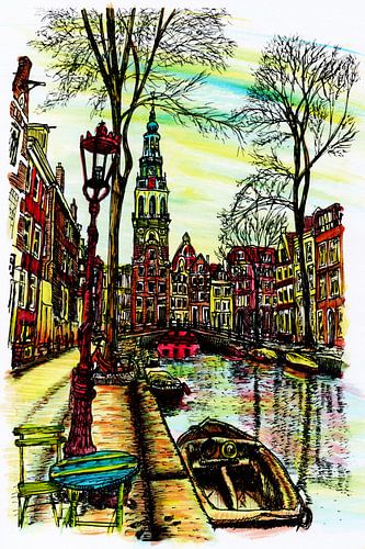 Groenburgwal met Zuiderkerk Amsterdam