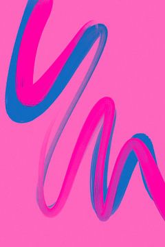 Pink Blue Wave No 5 by Treechild
