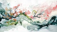 Zen meditatie winter landschap panorama van Vlindertuin-Art thumbnail