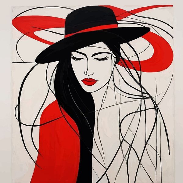 Peinture minimaliste d'une femme par MIROKKU