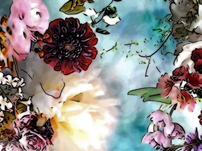 Explosion de couleurs | Une image joyeuse de fleurs colorées par Wil Vervenne