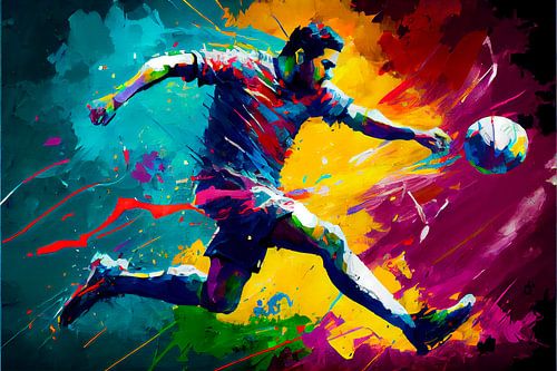 Impressionist painting of footballer. Part 5