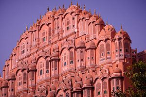 Detail van het Hawa Mahal  paleis jaipur