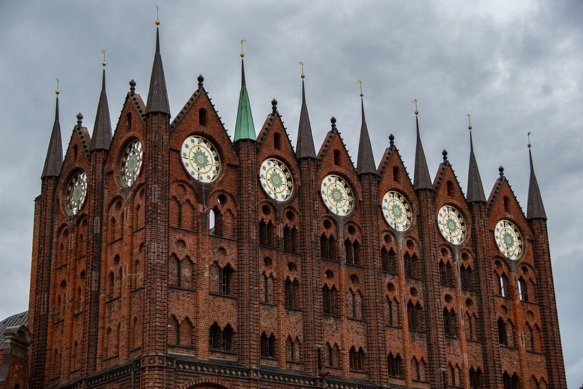 The facade of the famous town hall of Stralsund by David Esser