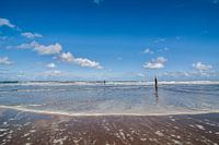 Getijde op het strand van Domburg