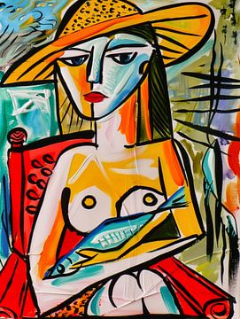 La femme du pêcheur | Style cubiste Picasso sur Frank Daske | Foto & Design