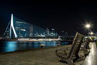 Erasmusbrug in Rotterdam bij nacht - Nacht passie