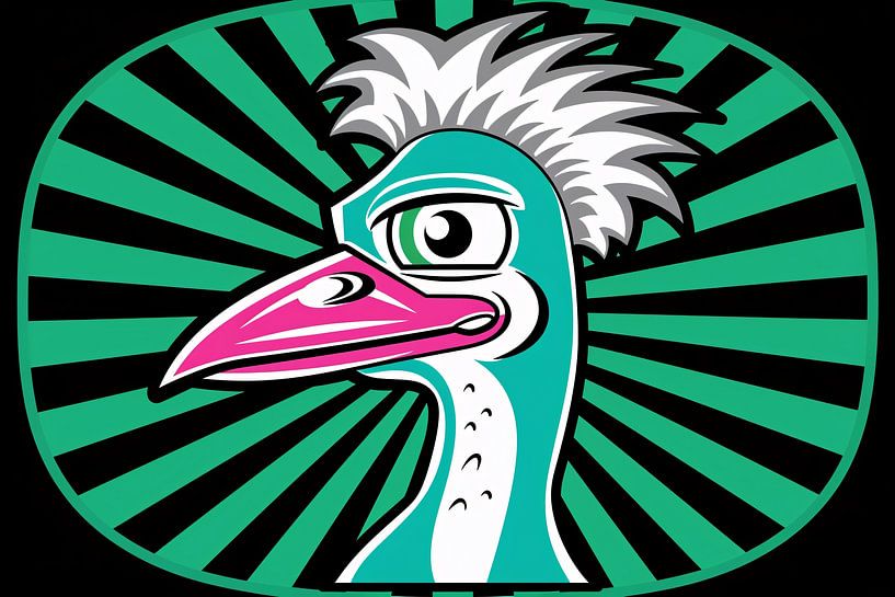 Colourful bird illustration in modern art by Art & Soul Creations