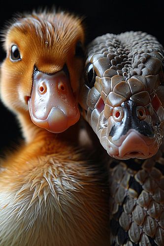 Eend en slang: Onverwachte vriendschap