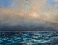 On a night when the lazy wind is wailing, the single handed sailor sails away in the dark