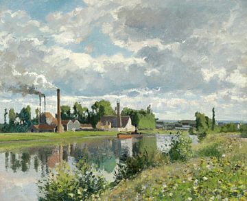 Camille Pissarro,De rivier de Oise bij Pontoise, 1873