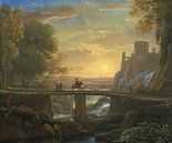 Landschaft mit einer imaginären Ansicht von Tivoli, Claude Lorrain von Meisterhafte Meister Miniaturansicht