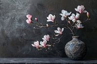Magnolia and Antique Vase Still Life