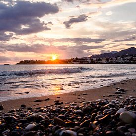 sunset at the beach on Crete by Joke Troost