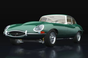 Jaguar E Type drie-kwart zicht