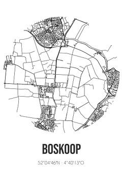 Boskoop (Süd-Holland) | Karte | Schwarz-Weiß von Rezona