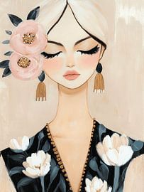 Modern portrait in pastel colours by Carla Van Iersel