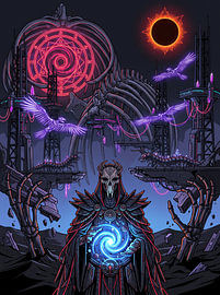 Dark Fantasy Necromancer Cosmic Galaxy Magic Sigil Graphic Illustration by The Deeper Way