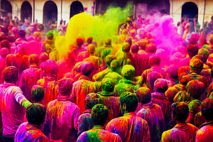 Holi Indisches Festival Art Illustration 03