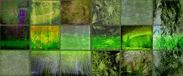 Panorama groen, collage van Rietje Bulthuis