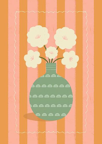 Bloemen in groene vaas